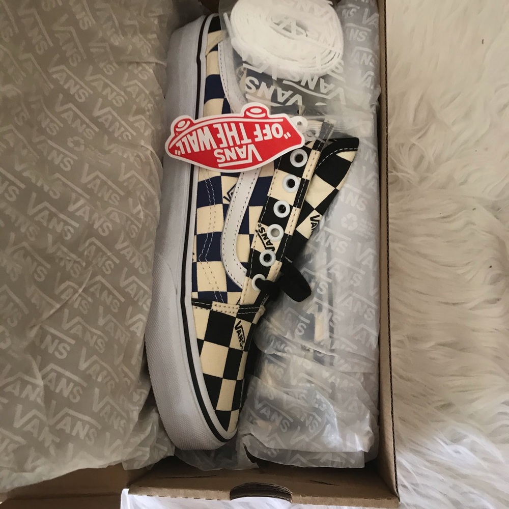 Last one✨Vans Old Skool 'Big Check Black Navy' - Picture 7 of 8